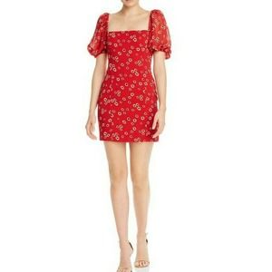 Fame And Partners Puff Sleeve Mini Dress Daisy